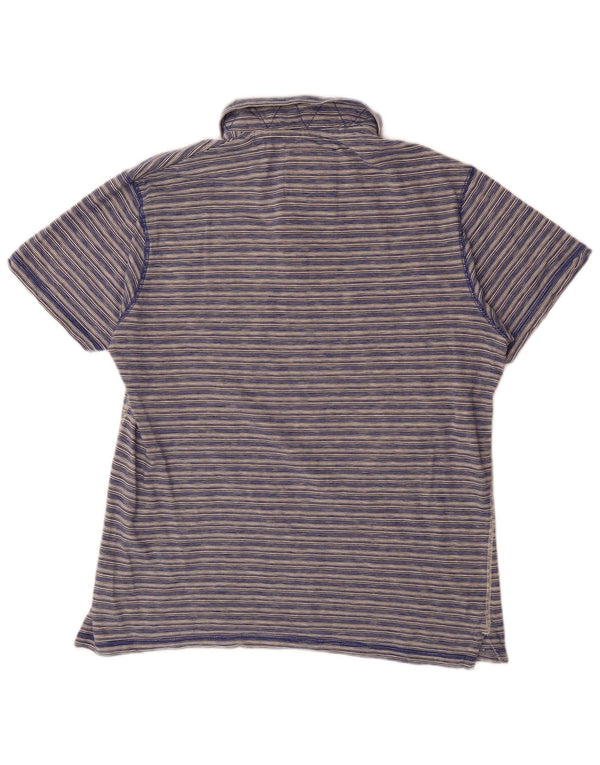 Camisa polo masculina Weird Fish XL azul marinho risca de giz algodão