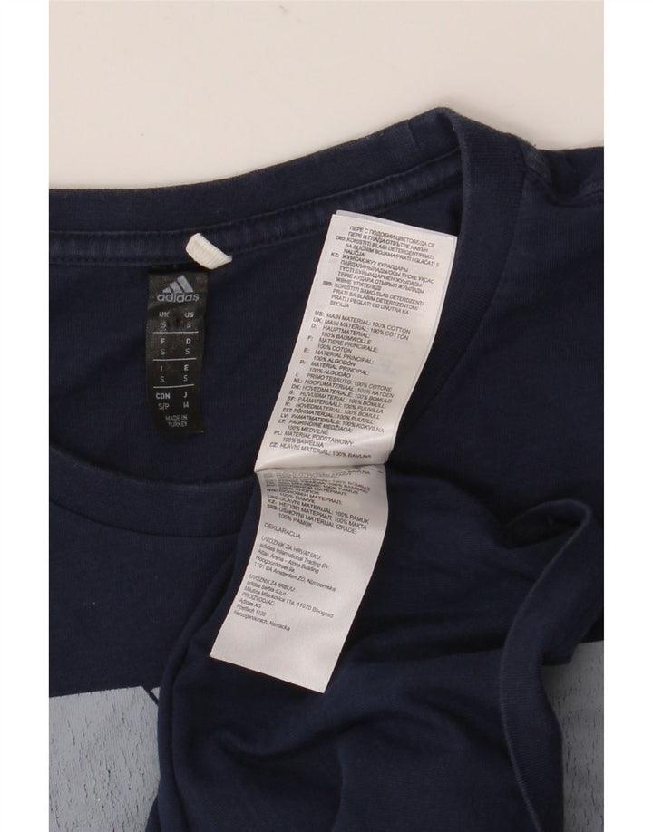 Adidas Mens Graphic T-Shirt Top Pequeno Algodão Azul Marinho