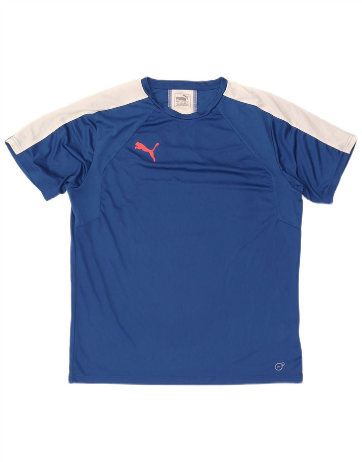 Camiseta masculina Puma grande azul colorblock poliéster
