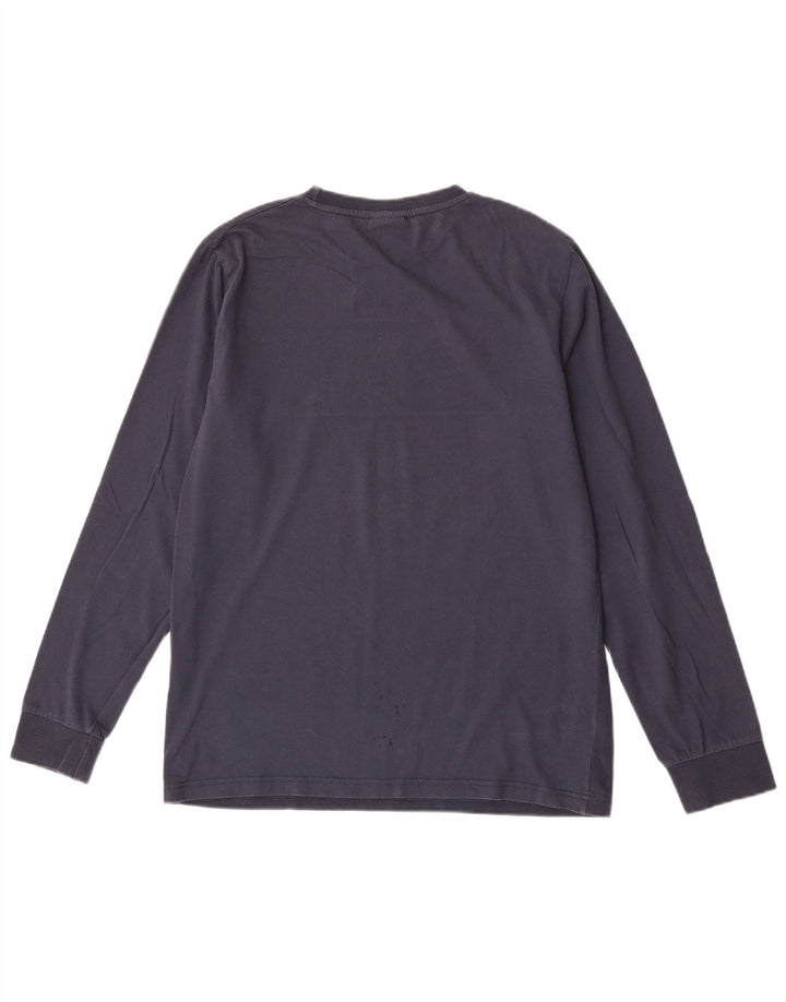 Ellesse Mens Regular Fit Gráfico Top Manga Longa Médio Algodão Azul Marinho