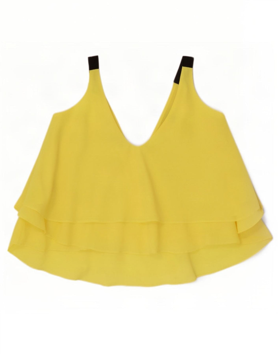 Zara Womens Oversized Cami Top UK 10 Pequeno Poliéster Amarelo