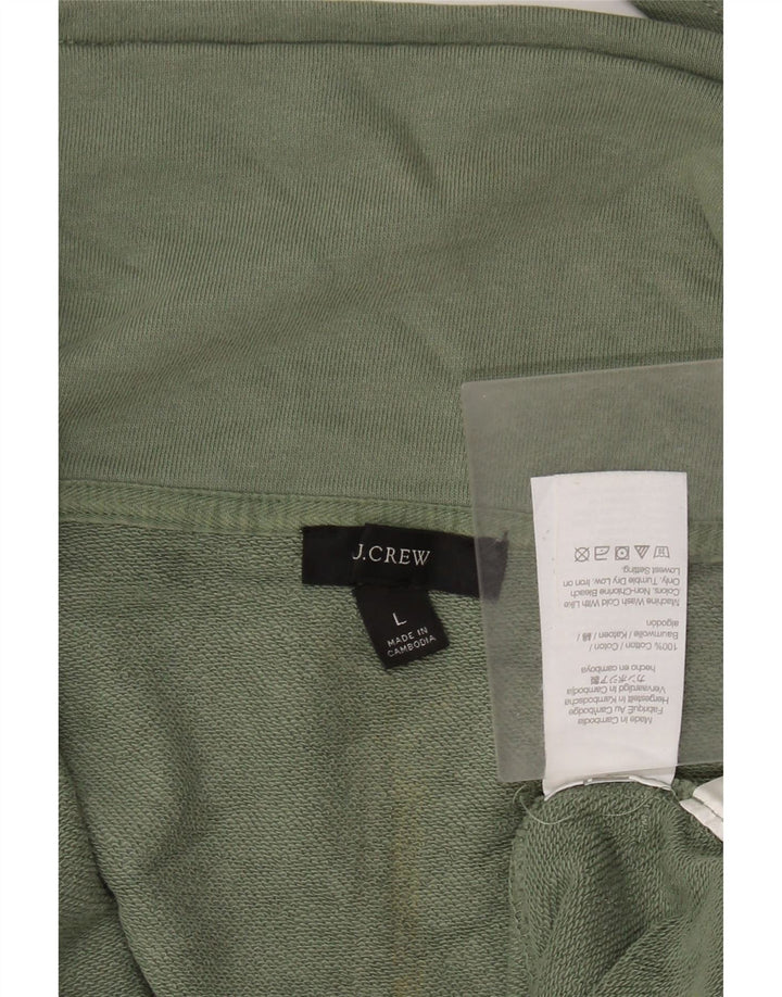 J. CREW Suéter feminino grande com zíper e gola redonda Reino Unido 16 grande verde