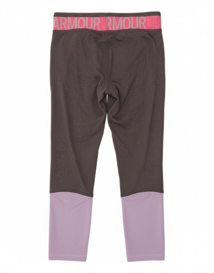 Under Armour Girls Graphic Leggings 9-10 anos Bloco de cores cinza médio