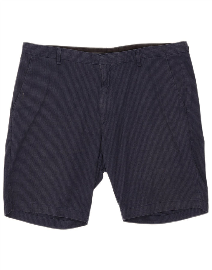 Calvin Klein Mens Chino Shorts W36 Grande Azul Marinho Xadrez