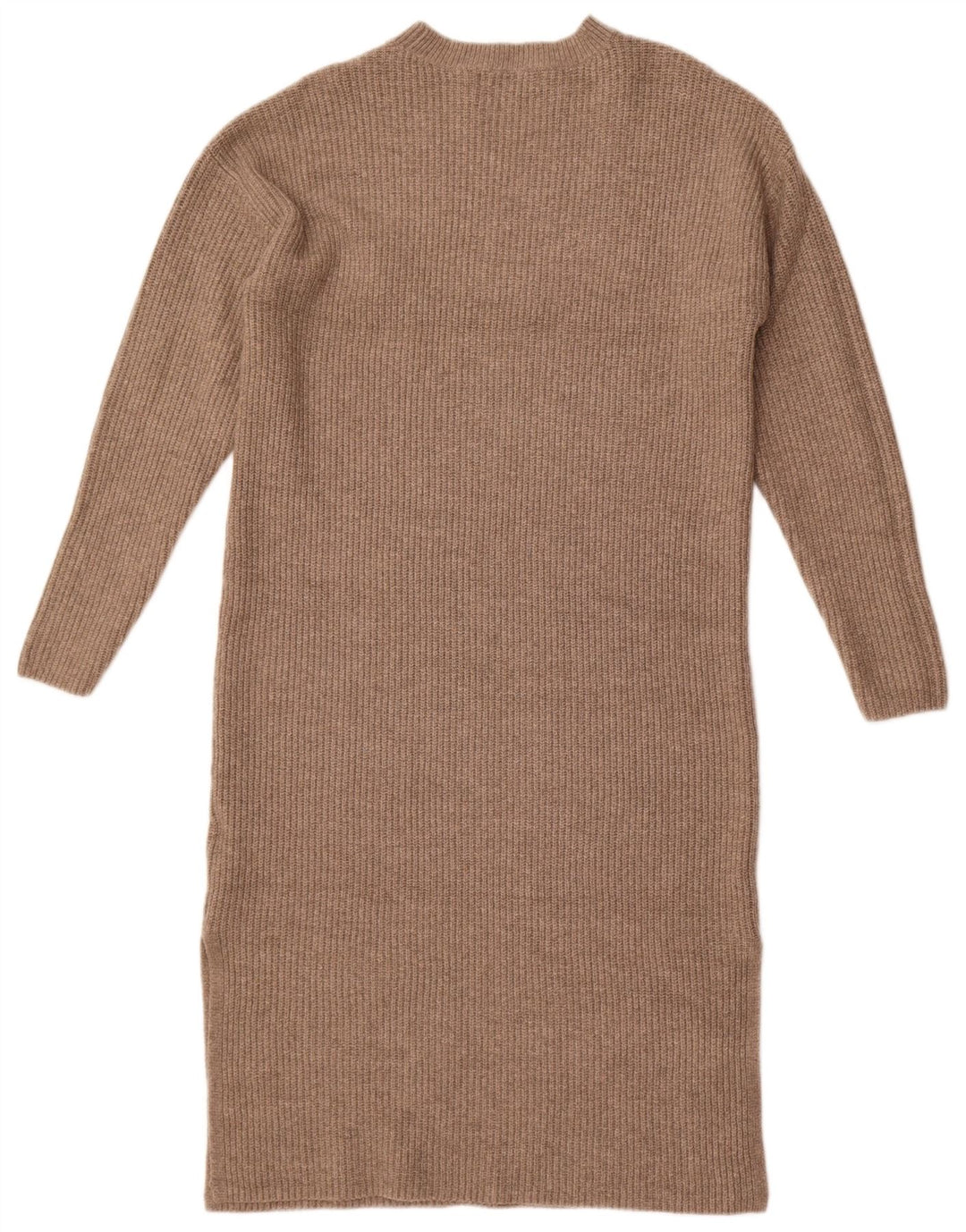 Vestido jumper feminino Marks & Spencer de manga comprida grande tamanho Reino Unido 10 pequeno marrom