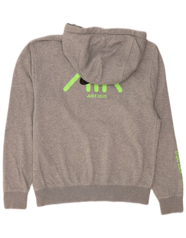 Jumper com capuz gráfico masculino Nike pequeno algodão cinza