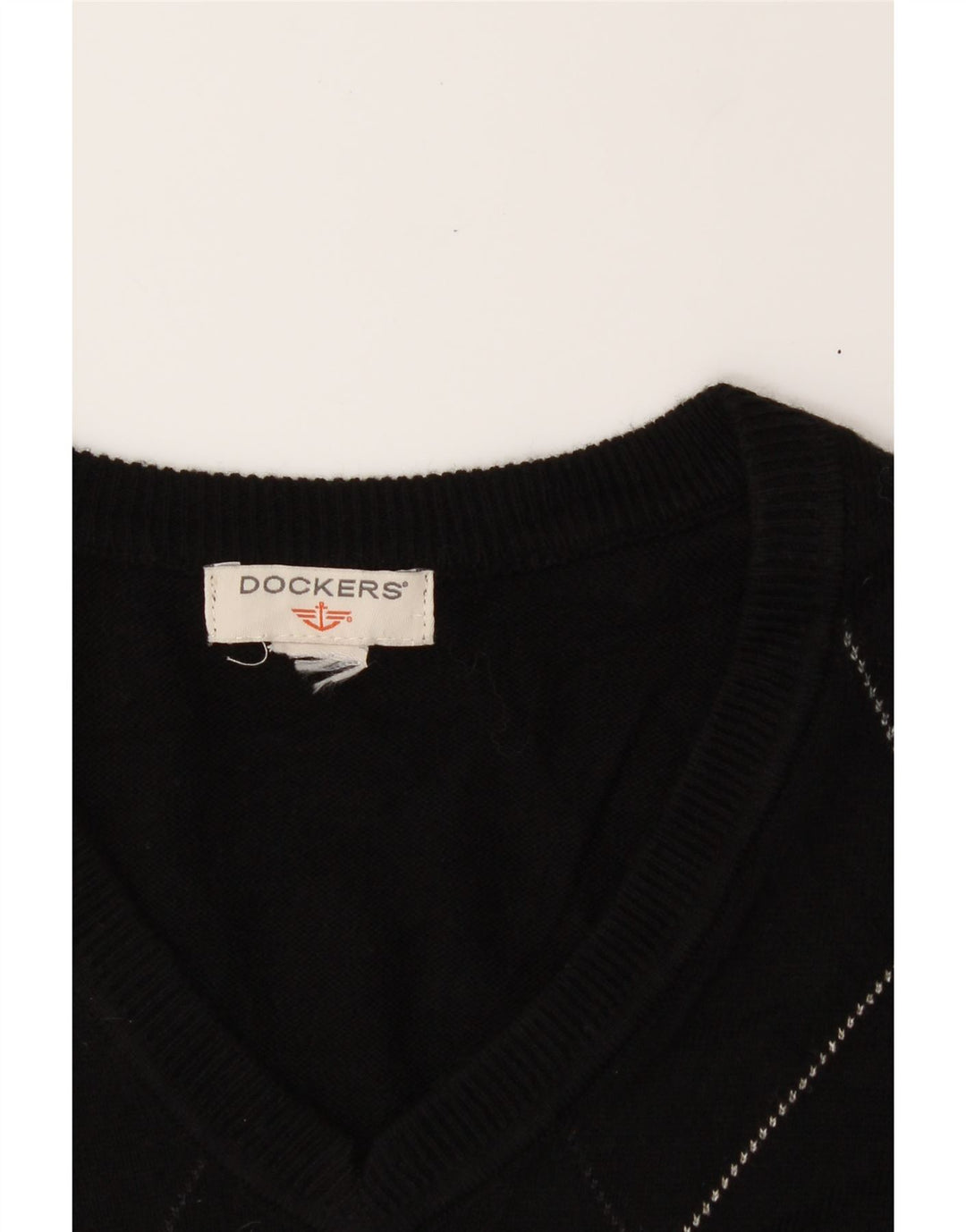 DOCKERS Mens Vest Tank Top XL Black Argyle/Diamond Vintage Dockers and Second-Hand Dockers from Messina Hembry 