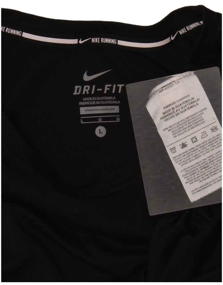 Camiseta feminina NIKE Dri Fit UK 14 grande poliéster preto