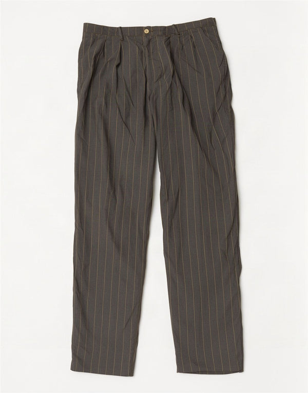 CP Company Mens Pegged Calça Casual IT 54 2XL W36 L32 Cinza Listrado