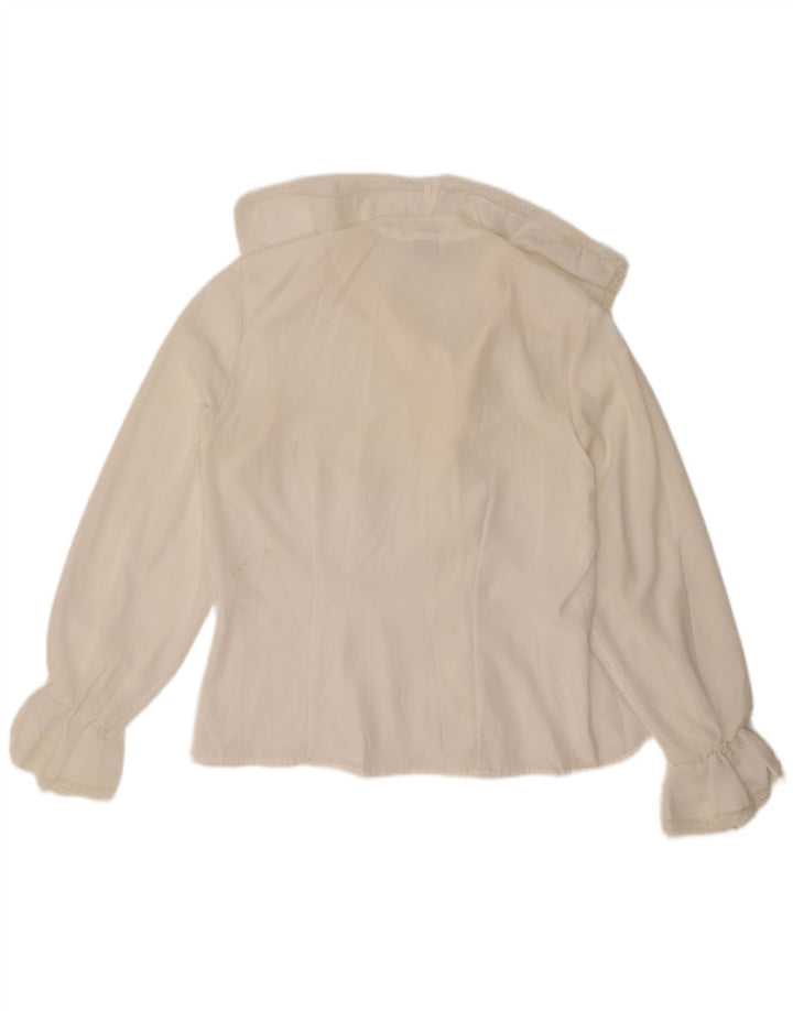 Blusa feminina Primavera Firenze de grandes dimensões UK 16 poliéster branco grande