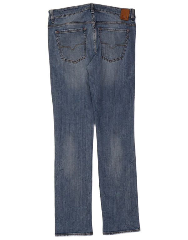 Guess Jeans skinny masculino desgastado W33 L33 azul algodão