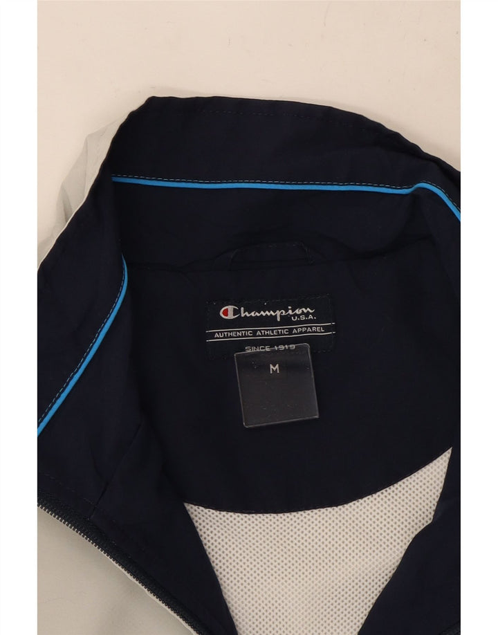 CHAMPION Jaqueta masculina de agasalho médio branco colorblock poliéster