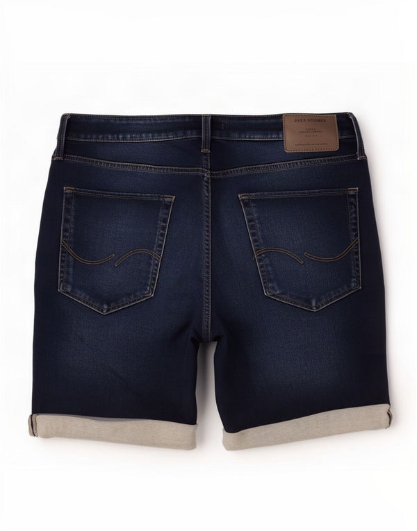 Shorts jeans masculino de ajuste regular Jack & Jones grande W34 algodão azul marinho