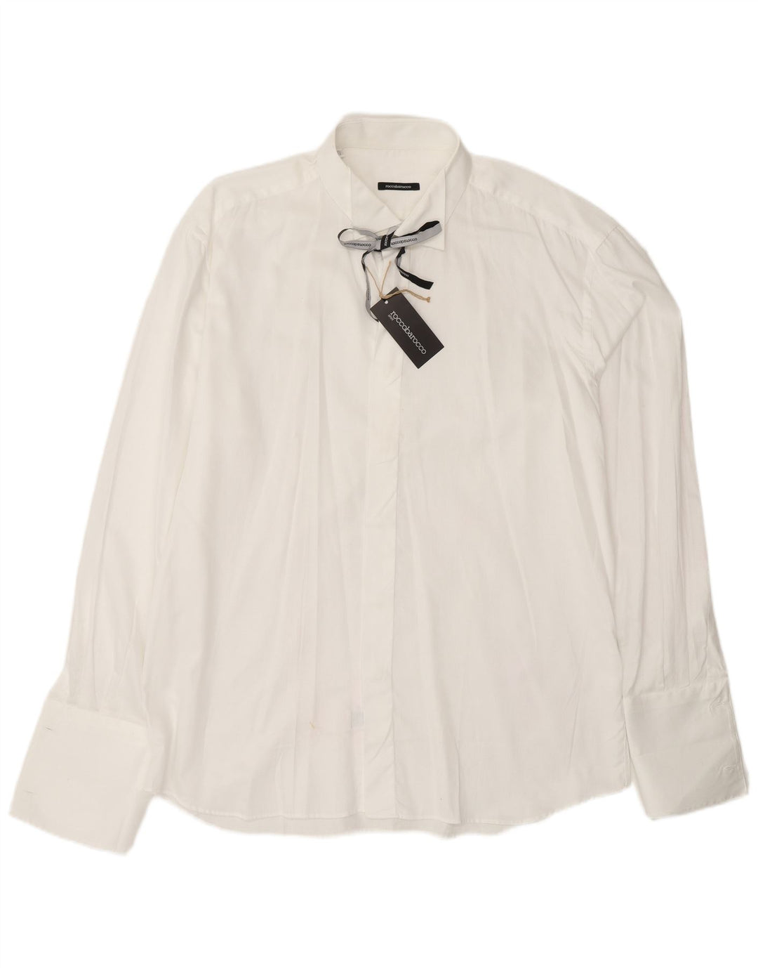 Camisa formal masculina ROCCOBAROCCO tamanho 17 1/2 44 XL branca
