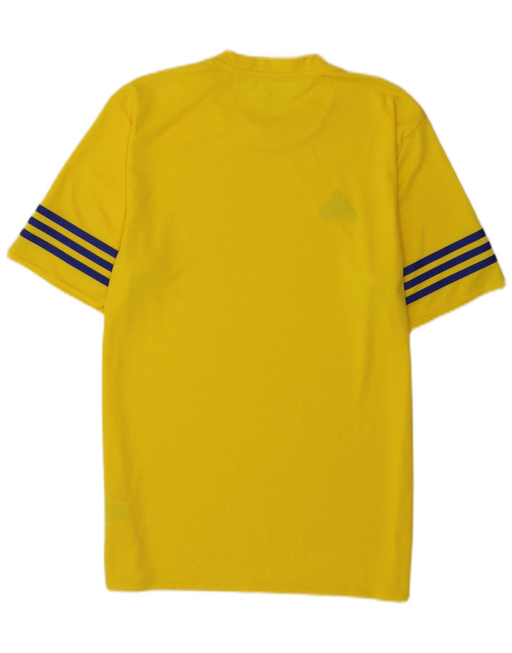 Adidas Mens Climalite Camiseta Top Médio Poliéster Amarelo