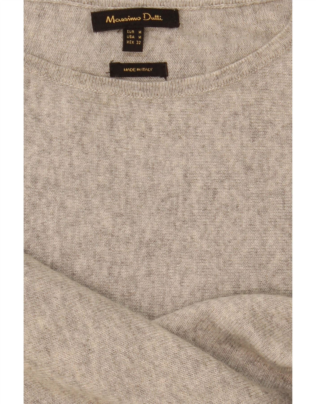 Suéter feminino Massimo Dutti com gola canoa Reino Unido 14 cinza médio manchado