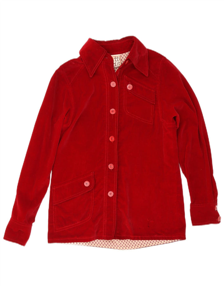 Camisa de veludo feminina Dotti Didit UK 8 pequena vermelha