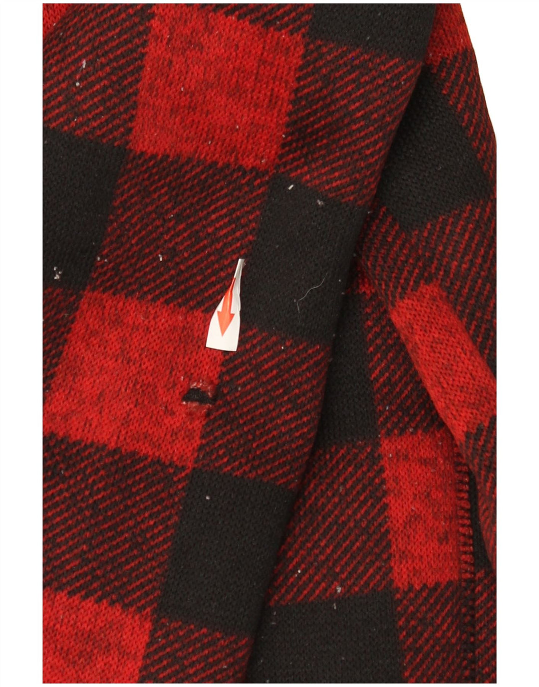 Suéter masculino com capuz e zíper Sherpa Mountain Warehouse guingão vermelho médio
