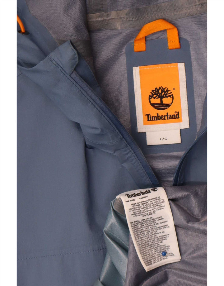 Jaqueta de chuva masculina Timberland com capuz UK 40 grande azul nylon