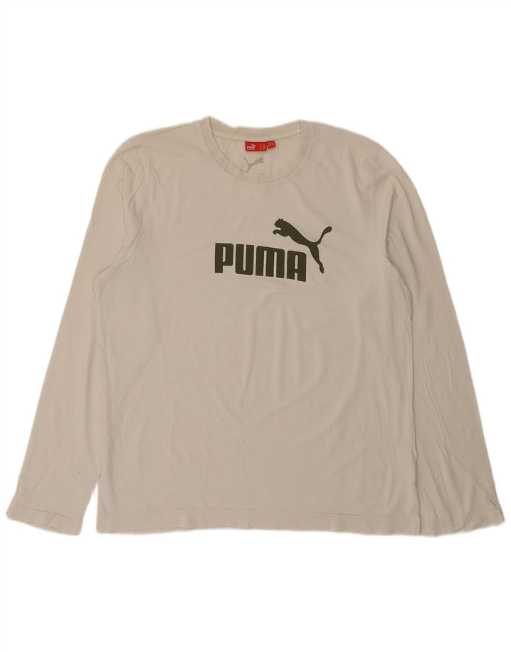 Puma Mens Graphic Top Manga Longa XL Branco