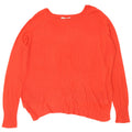 Zara Suéter feminino oversized com gola canoa Reino Unido 10 pequeno laranja