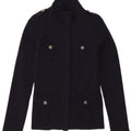 Suéter cardigã feminino Blauer UK 10 pequeno lã azul marinho