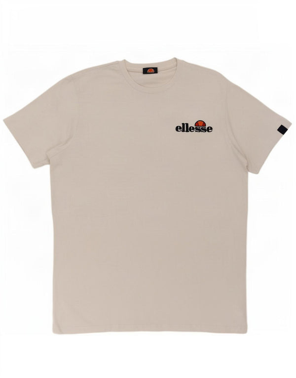 Camiseta masculina Ellesse com estampa gráfica grande de algodão branco