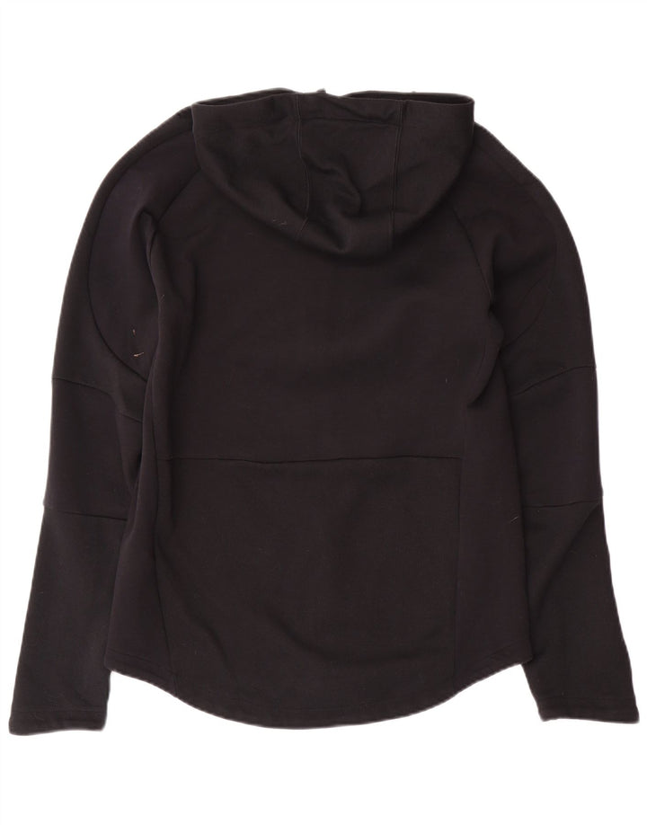 Suéter PUMA feminino com capuz e zíper UK 14 médio algodão preto