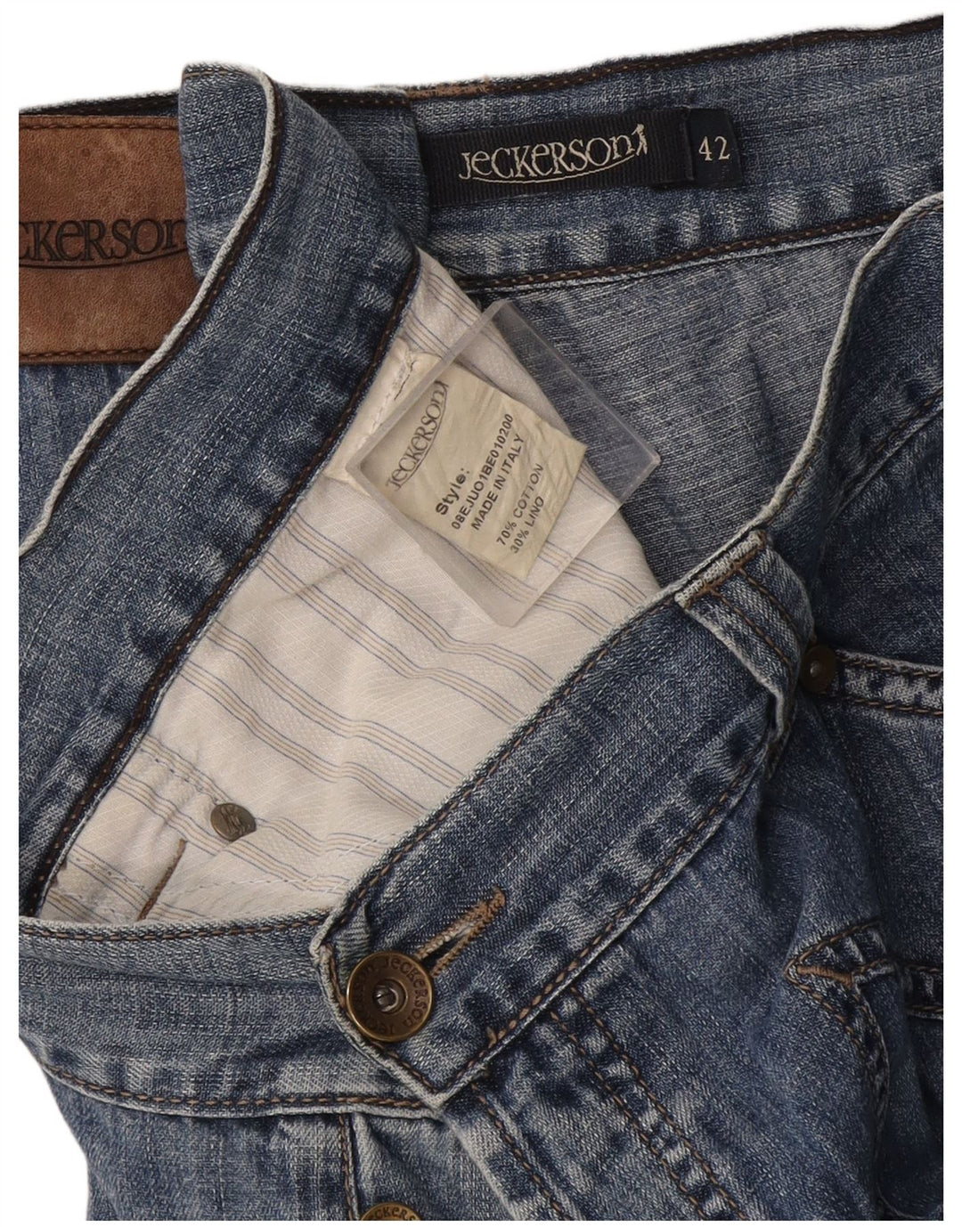 Shorts jeans masculino Jeckerson W42 2XL algodão azul