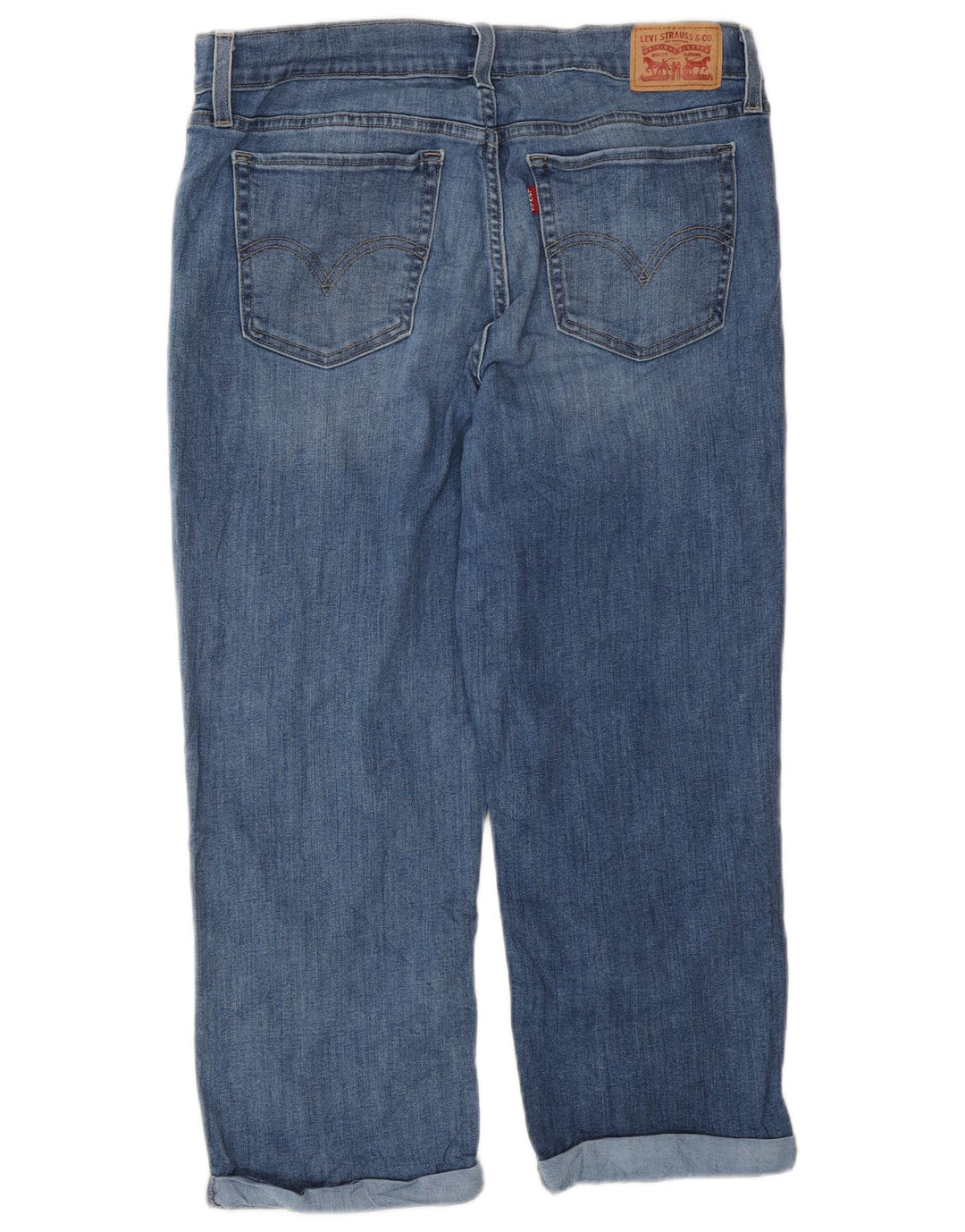 Calça jeans reta capri feminina Levi's W30 L22 algodão azul