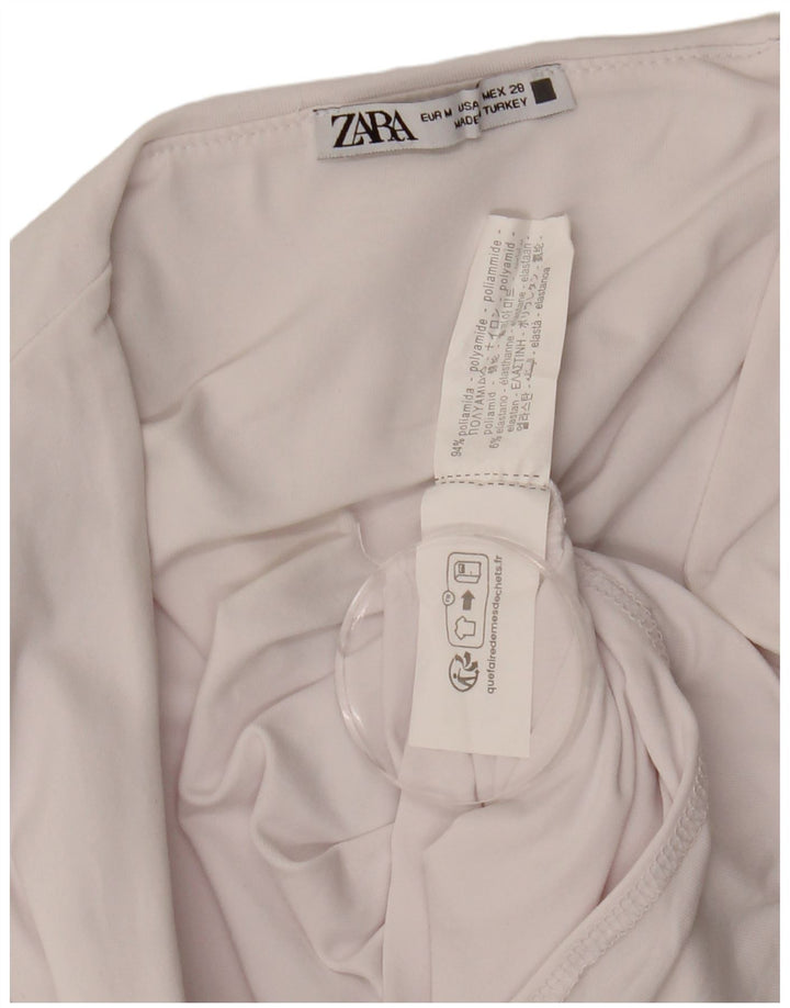 Macacão feminino sem mangas Zara UK 12 médio branco poliamida