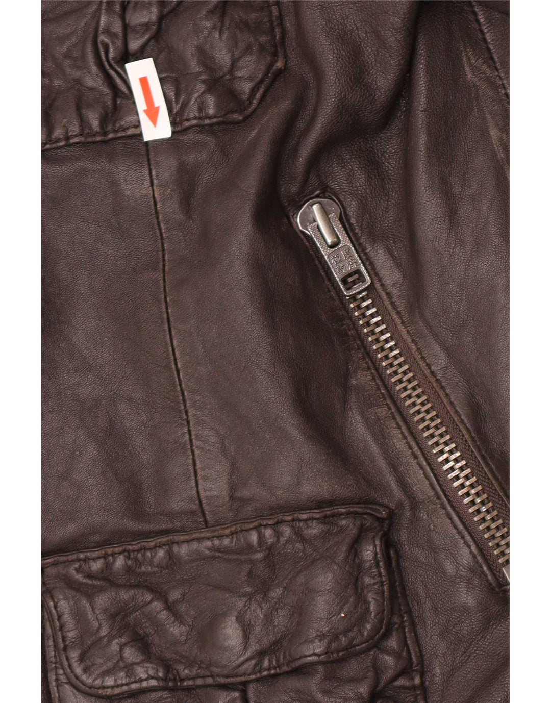 Jaqueta de couro militar masculina Superdry UK 42 XL marrom