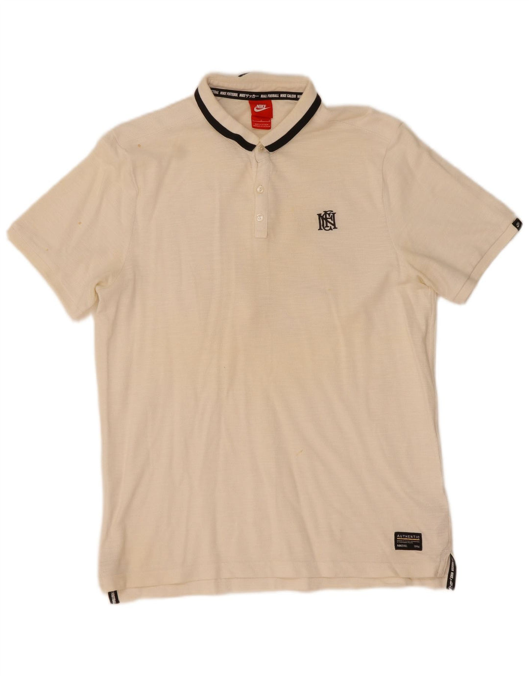 Camisa polo masculina NIKE grande algodão branco