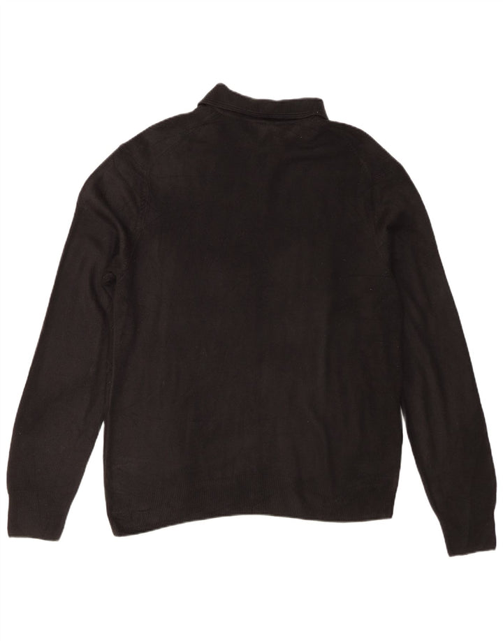 Suéter masculino Dockers com gola polo e acrílico grande preto