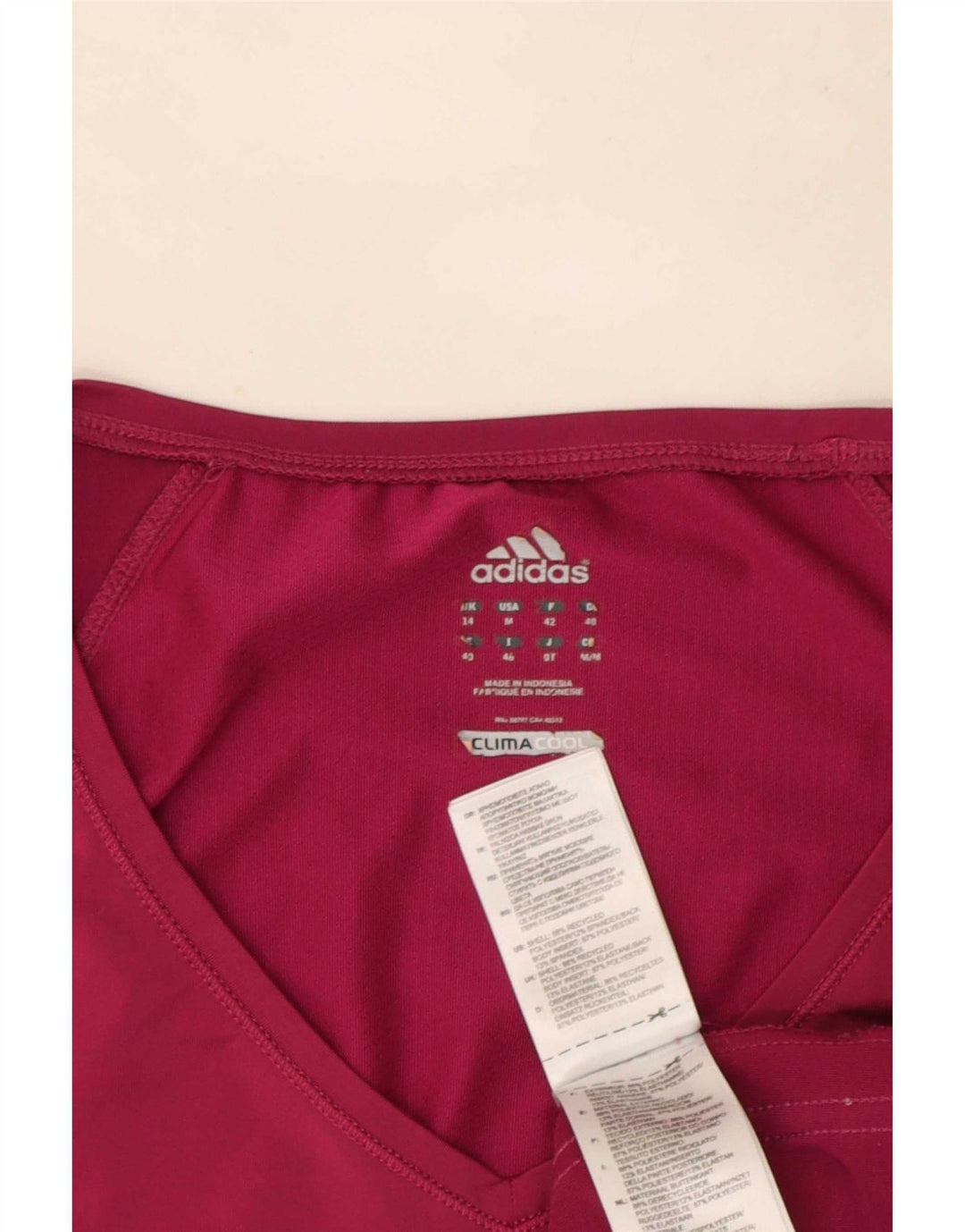 Camiseta Adidas Climacool Feminina Top UK 14 Médio Rosa Poliéster