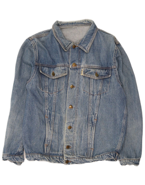 Jaqueta jeans masculina vintage UK 38 azul médio