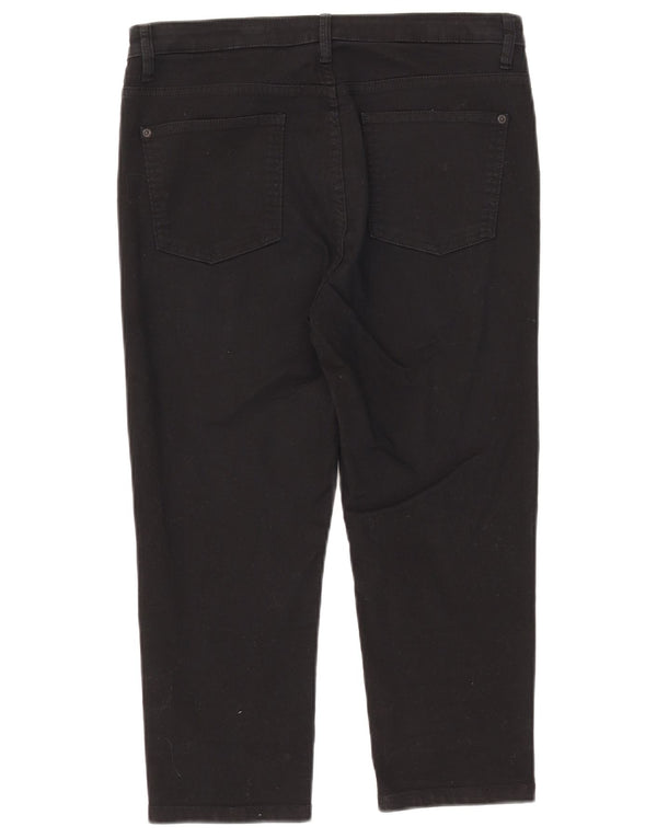 Calça jeans feminina Marks & Spencer UK 14 grande W32 L20 algodão preto