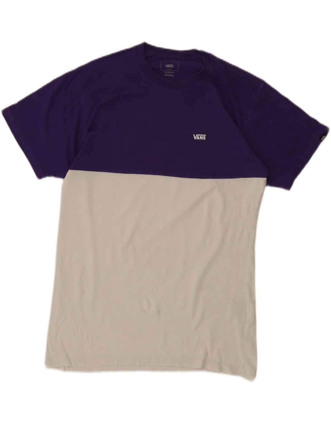 Camiseta Vans Masculina Classic Fit Top Médio Branco Colourblock Algodão
