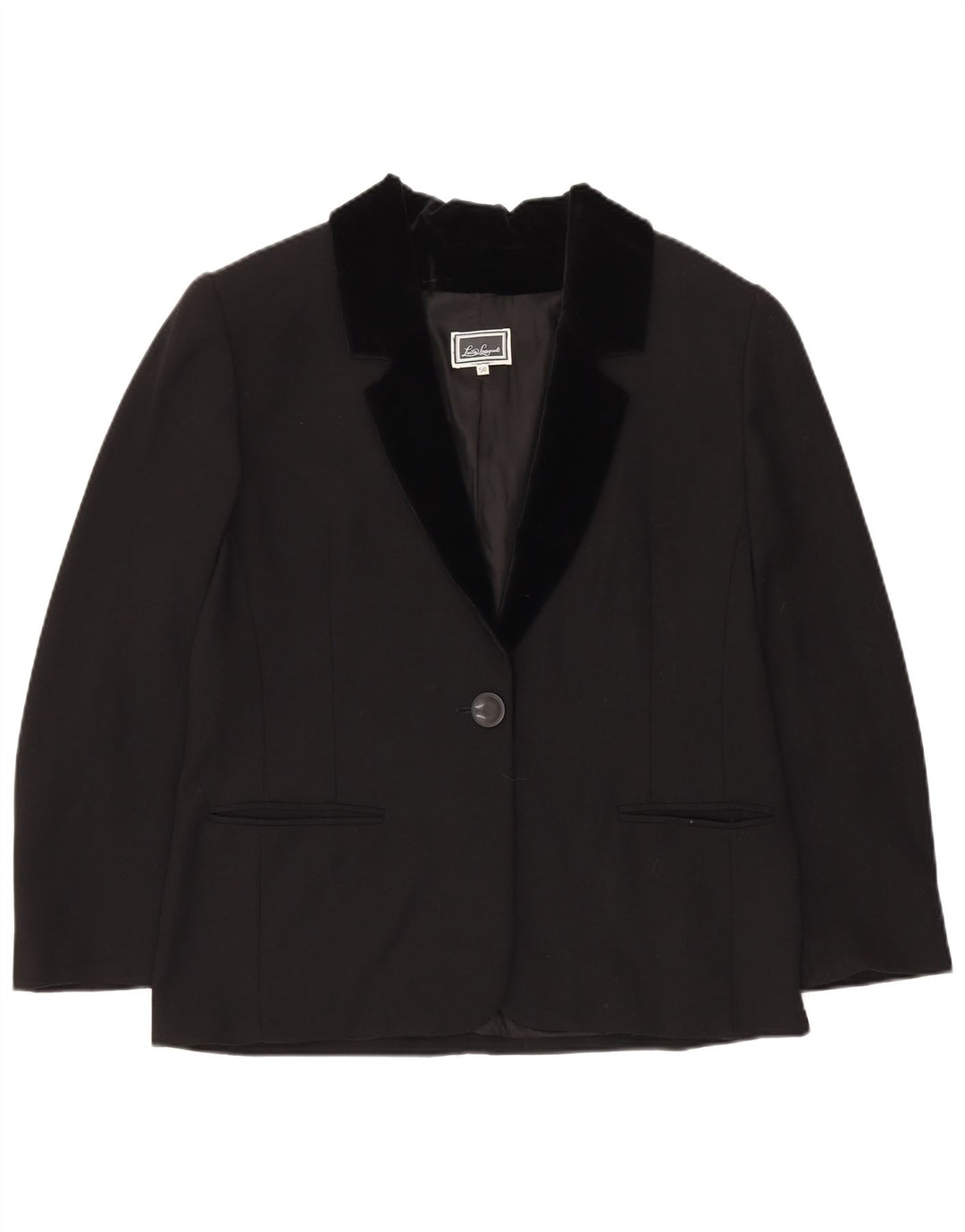 Luisa Spagnoli Jaqueta blazer feminina com 1 botão IT 50 grande acetato preto