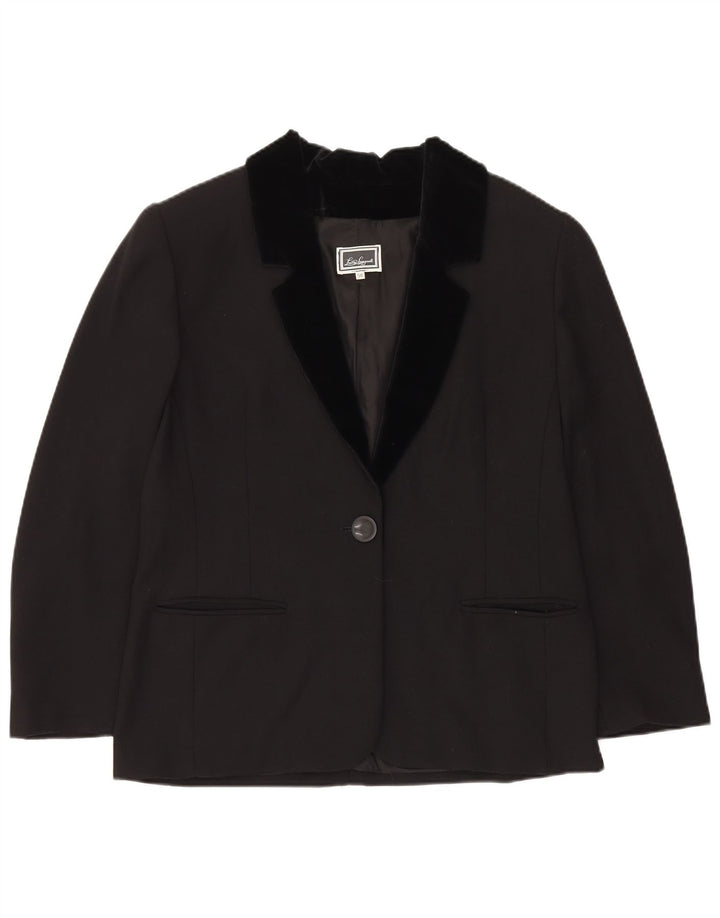 Luisa Spagnoli Jaqueta blazer feminina com 1 botão IT 50 grande acetato preto