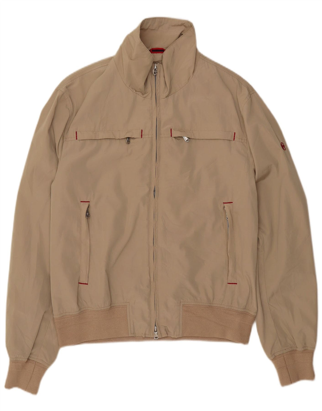 Jaqueta bomber masculina Conte of Florence UK 40 grande poliéster bege