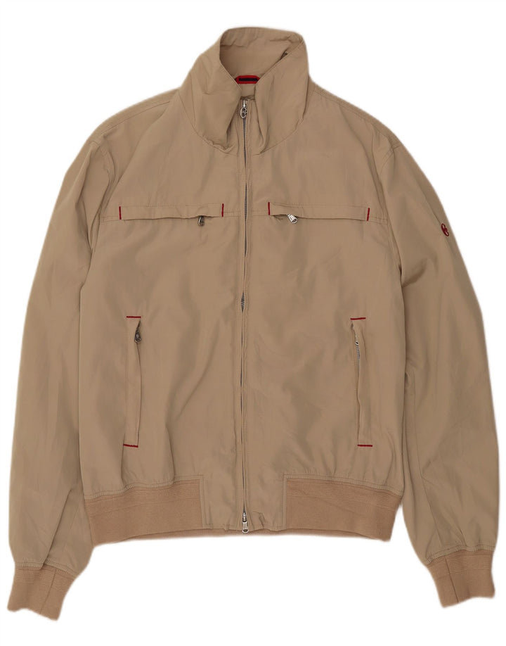 Jaqueta bomber masculina Conte of Florence UK 40 grande poliéster bege