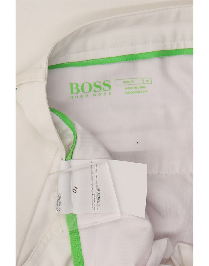 Calça Chino Masculina Slim Fit Hugo Boss IT 56 3XL W40 L30 Poliéster Branco