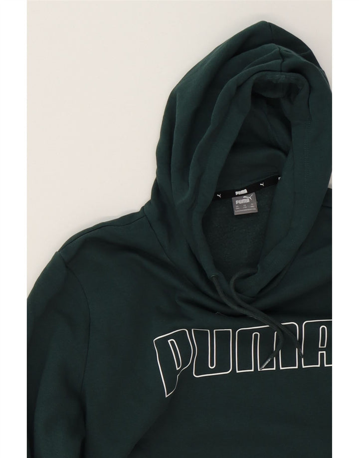 PUMA Womens Graphic Hoodie Jumper UK 20 2XL Green Cotton Vintage Puma and Second-Hand Puma from Messina Hembry 