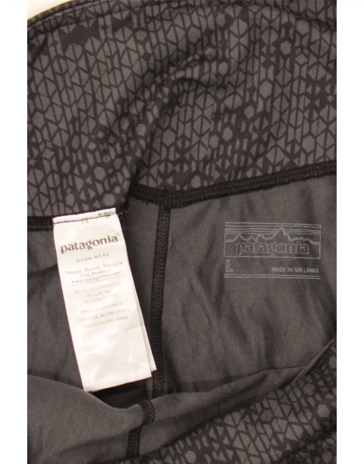 Leggings femininos Patagonia UK 14 poliéster geométrico cinza grande