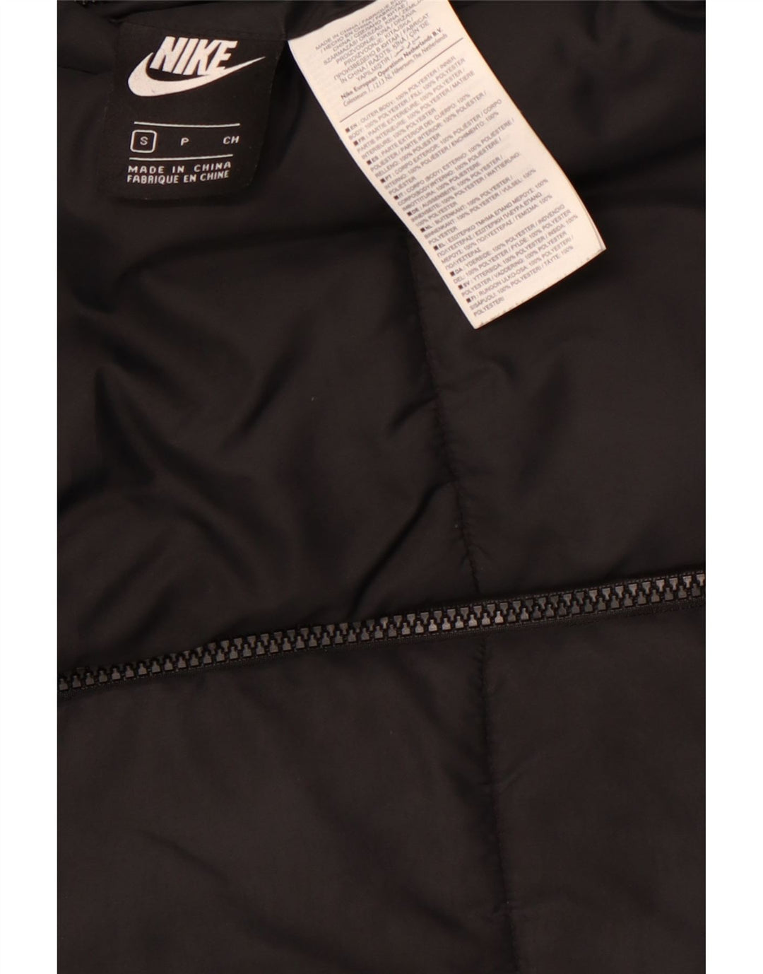 Jaqueta acolchoada reversível com capuz feminina NIKE UK 10 pequena poliéster preta