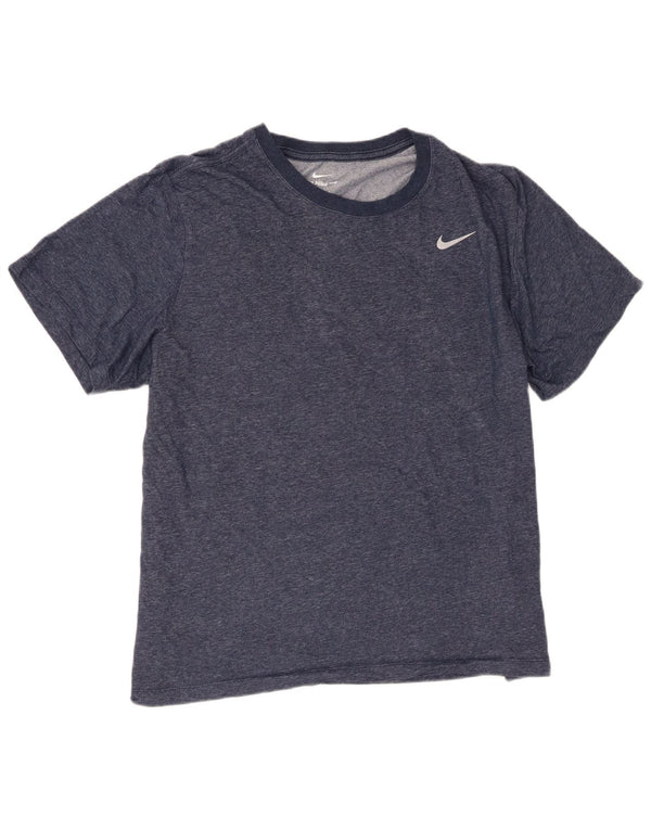 Camiseta masculina Nike Dri Fit Top XL azul marinho manchado de algodão