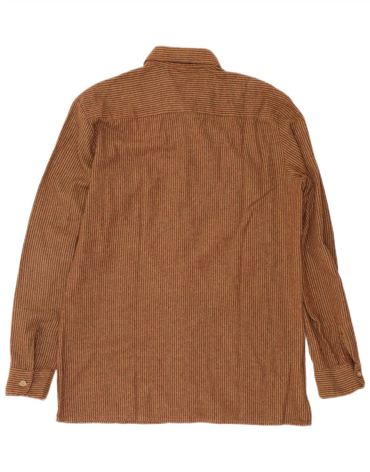 Camisa masculina de flanela NORTONS IT 50 risca de giz marrom médio