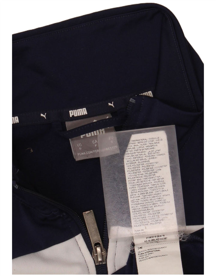 PUMA Mens Treino Top Jaqueta Pequena Azul Marinho Colourblock Poliéster