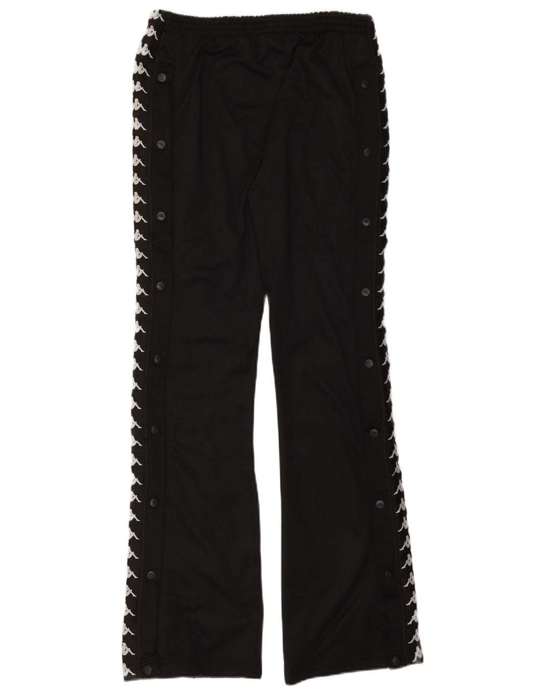 Kappa Mens Graphic Calças de treino pequeno poliéster preto